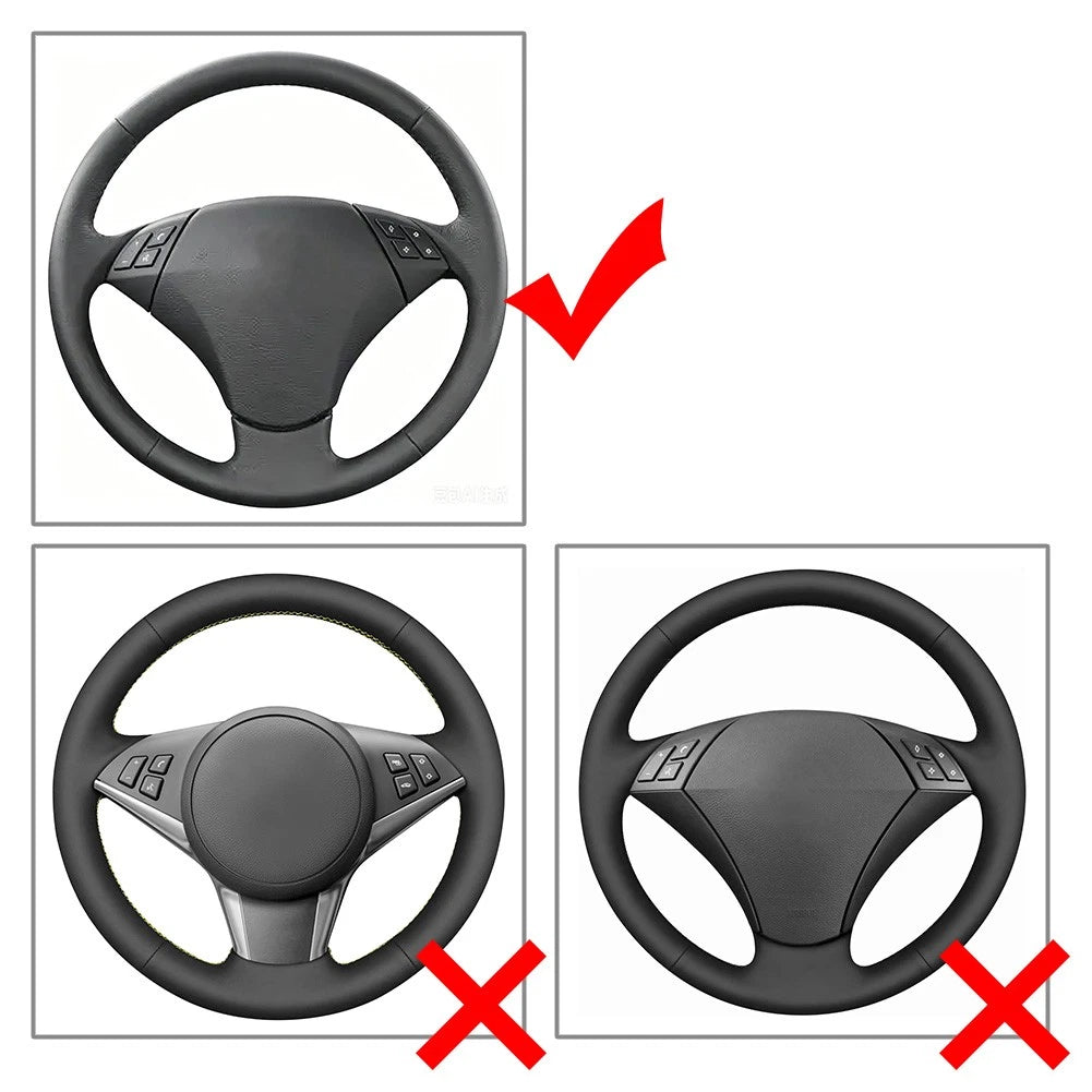 Carbon Fiber Look Steering Wheel Cover Trim for BMW 5 Series E60 E61 (2003–2010)