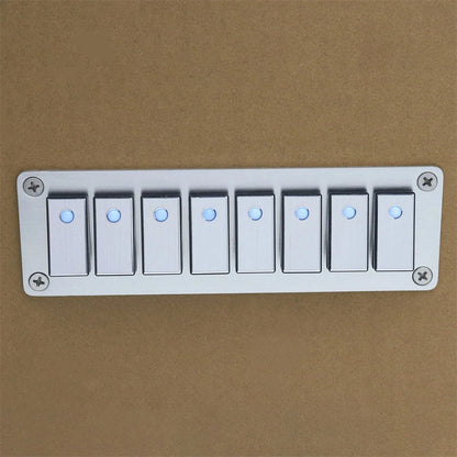 8 Rocker Switch Panel with LED Light for Boat Car