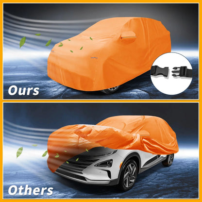 Waterproof All Weather Car Cover for Hyundai Nexo (2019-2023) - Orange 210D-PU