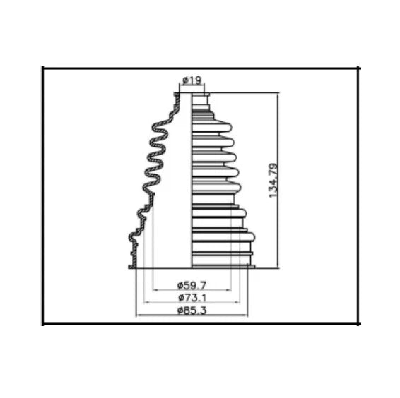Universal CV Boot for Various Models (High Stretch Rubber)