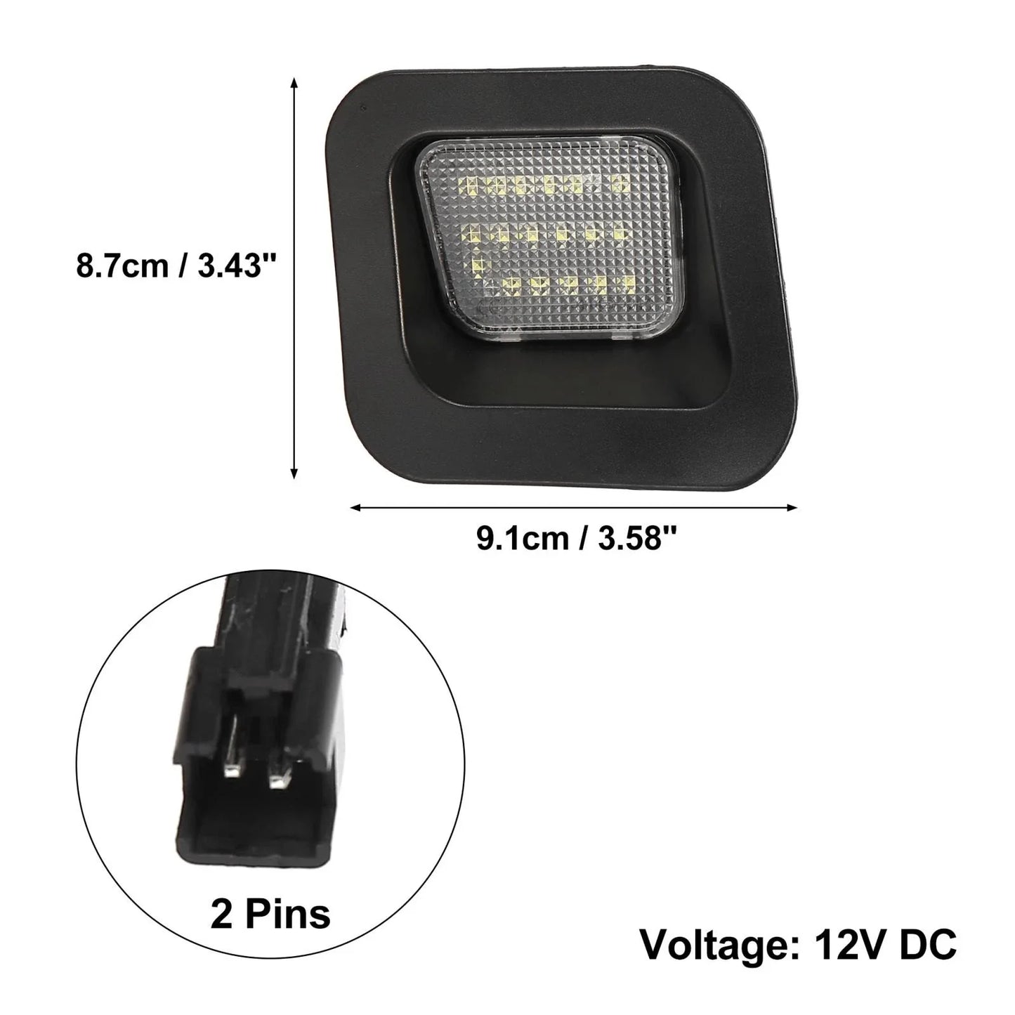 LED License Plate Light Lamp Assembly for Dodge Ram 1500 2500 3500 (2002-2023)