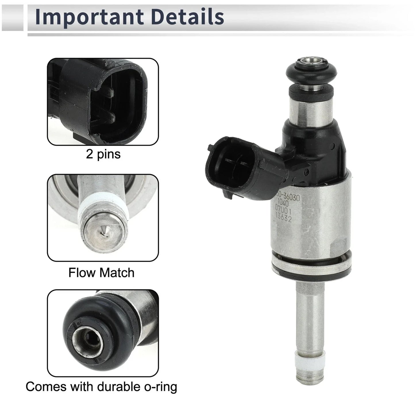 Fuel Injector for Lexus NX200t 2.0L (2015-2017) - 1 x Black Injector