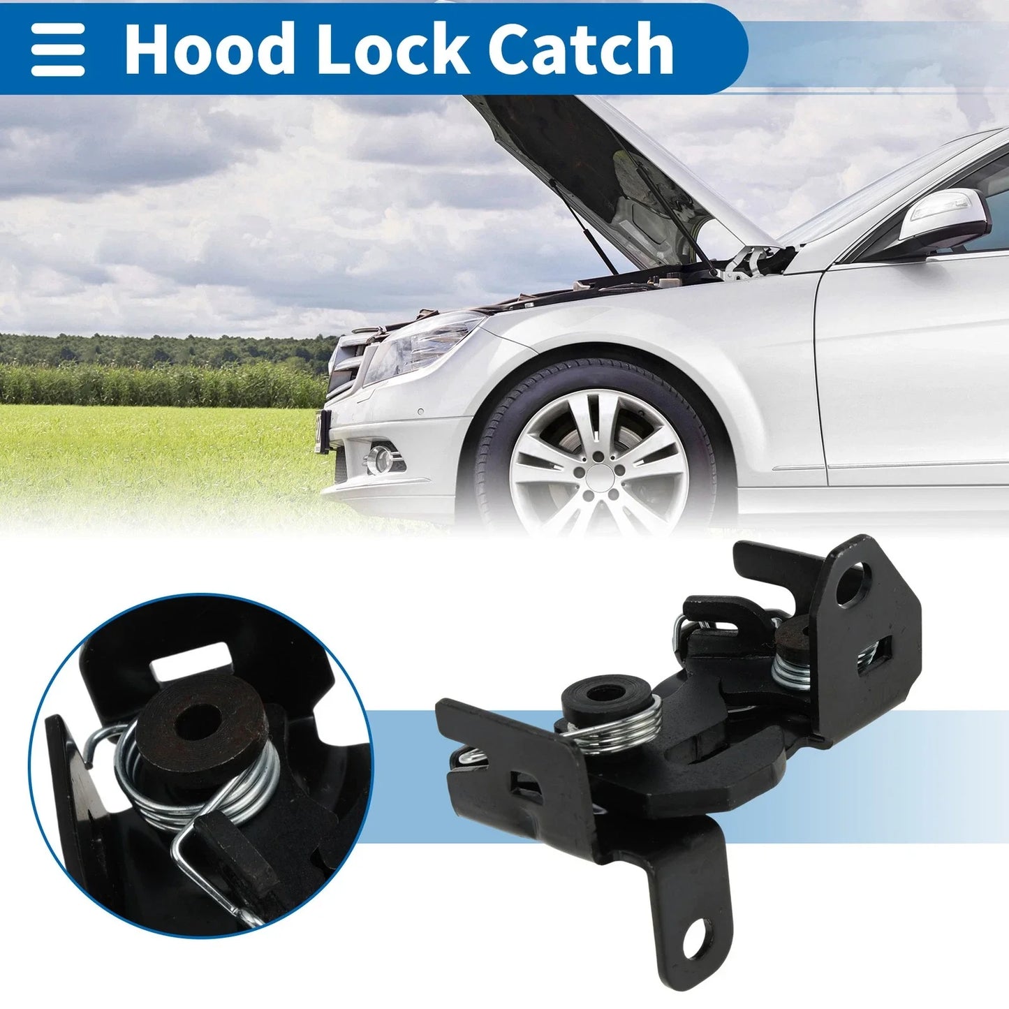 Hood Latch Assembly for Mercedes-Benz C-Klasse W204 (2007-2014) 1 x Pcs
