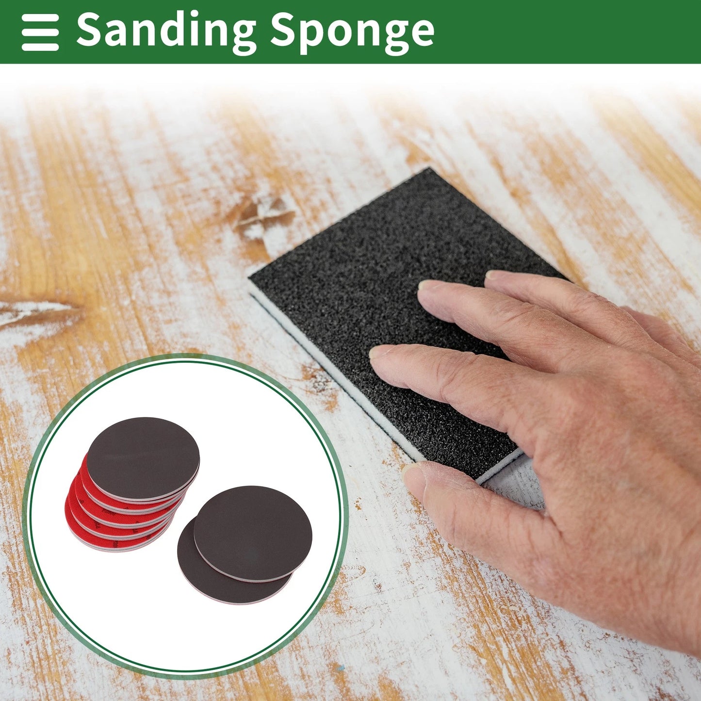 Set of 12 P2000 Sanding Sponge Pads for Fine Sanding (Washable, Reusable)