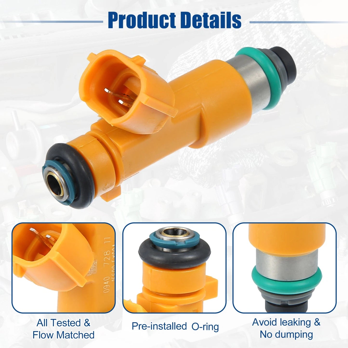 6X Fuel Injector Nozzle 16600-EY00A for Infiniti Q50 3.7L (2014–2015)