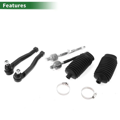 6 Pcs Front Suspension Kit Tie Rod Ends with Boots for Suzuki Swift (2004-2010)