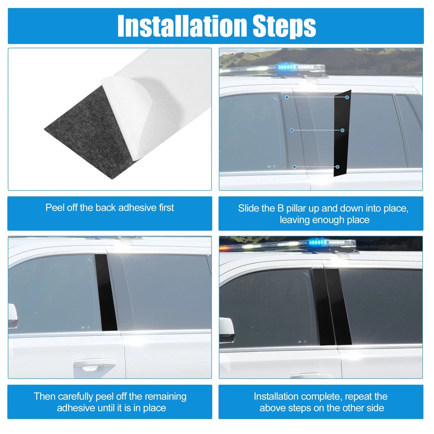 Set of 4 Windshield B Pillar Trim Exterior Garnish for Porsche Panamera (2009–2016)