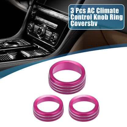 Set of 3 AC Radio Switch Knob Cover Decals for Dodge Durango (2014–2020) Pink