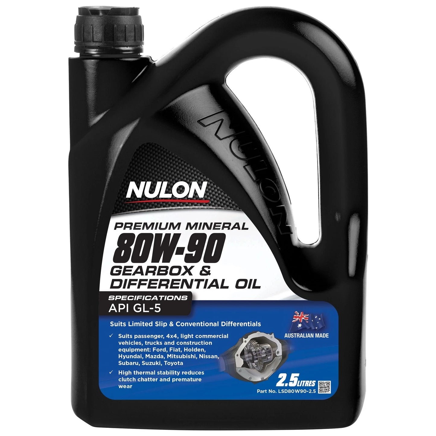 2.5L Nulon Premium Mineral 80W-90 Gearbox & Differential Oil