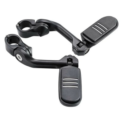 1 1/4" Long Angled Matte Black Highway Engine Guard Footpegs for Motorcycle