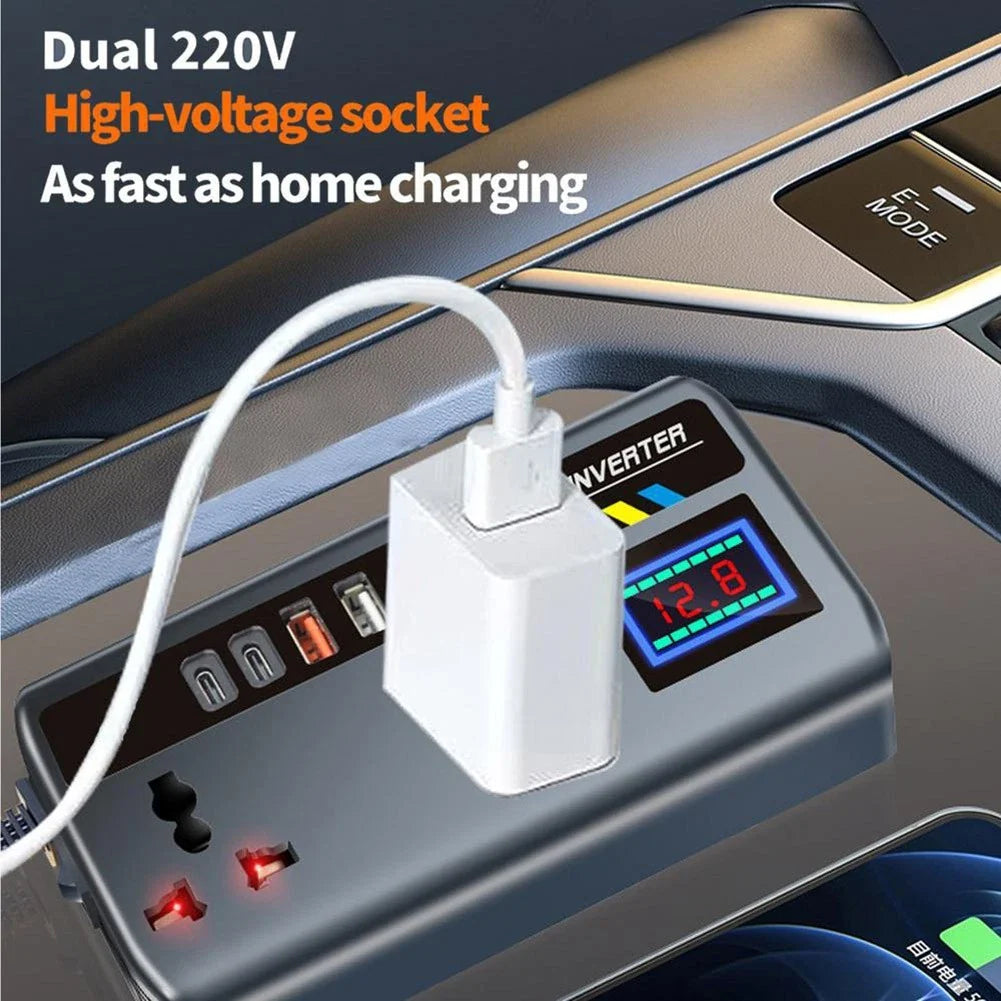 Car Power Converter with Safety Monitoring and Multiple Charging Options