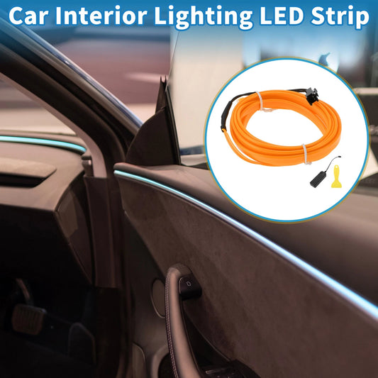 2m LED Strip Neon Wire for Car Interior Decoration (Battery Box 3V)