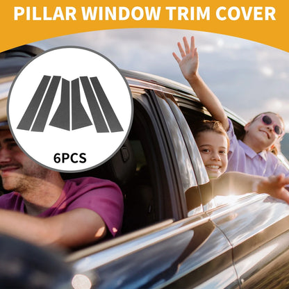 6 Pcs Door Pillar Window Trim for Honda CR-V (2011-2016) Carbon Fiber Black