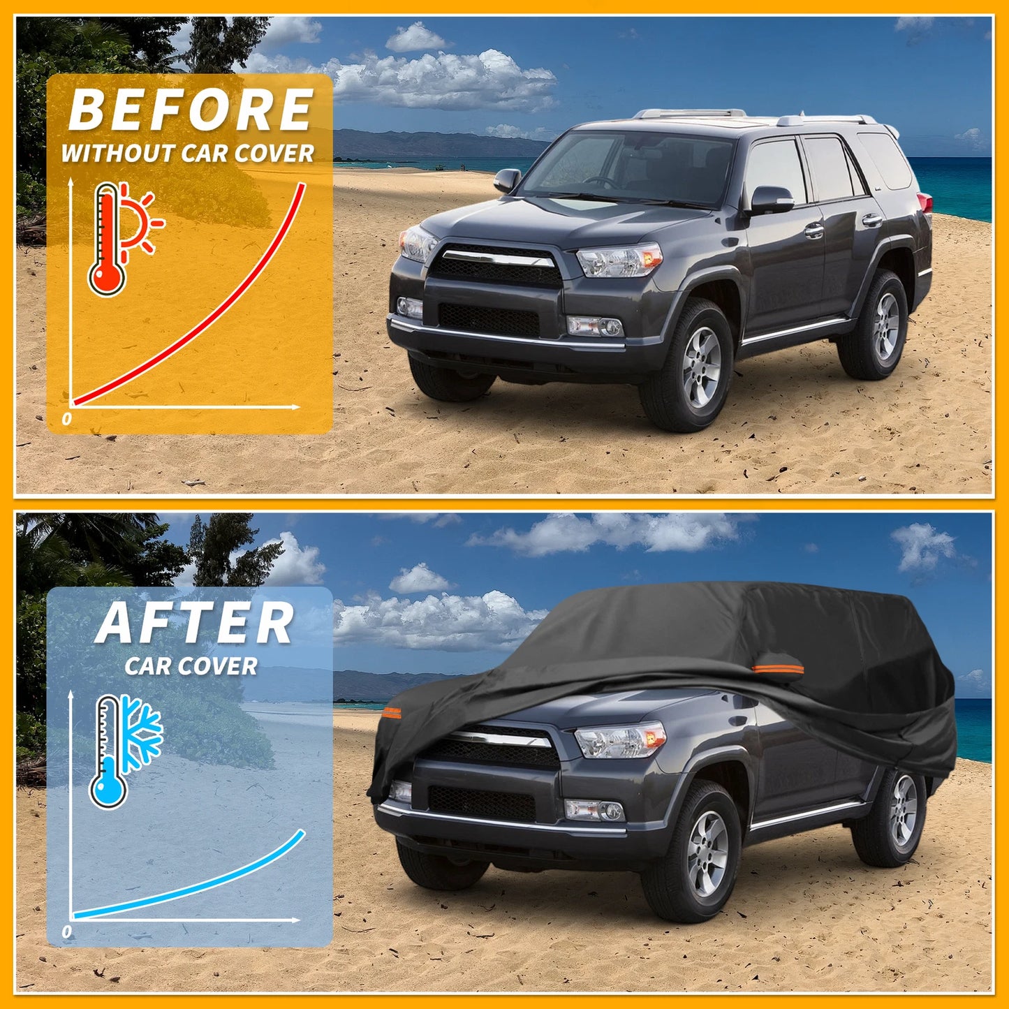 Waterproof All Weather Car Cover for Toyota 4Runner (190T-PU)