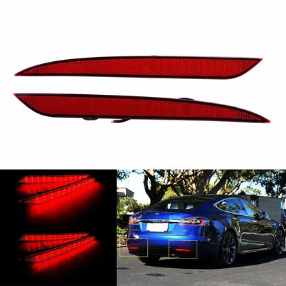 LED Rear Bumper Reflector Brake Parking Light for Tesla Model S (2012–2024)