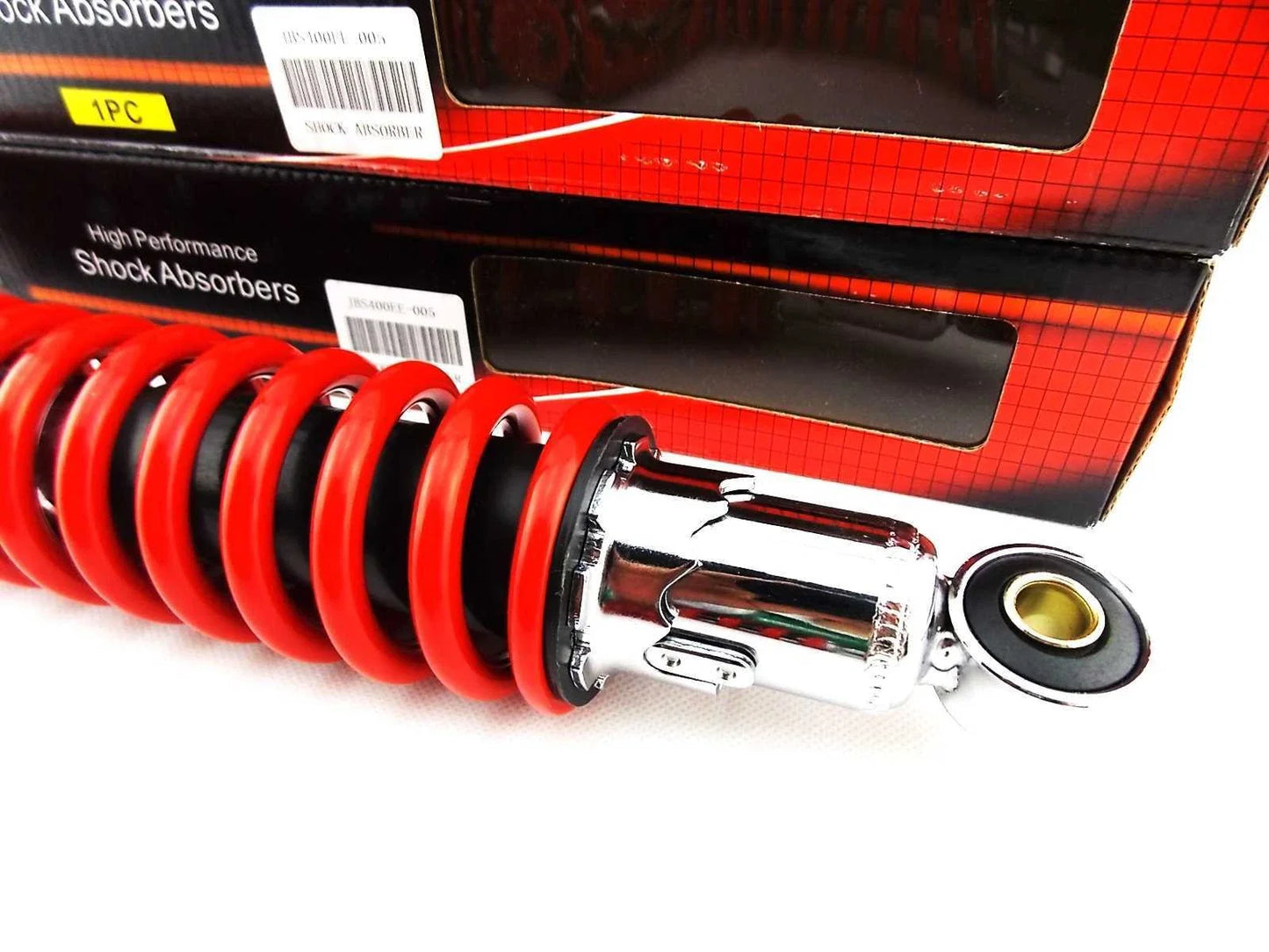 400mm Red/Chrome Rear Shock Absorbers for Suzuki PE175