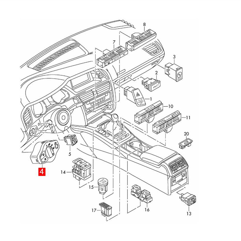 Headlight Control Switch for Audi Q5 S4 S5 A4 A5 (2009–2016)