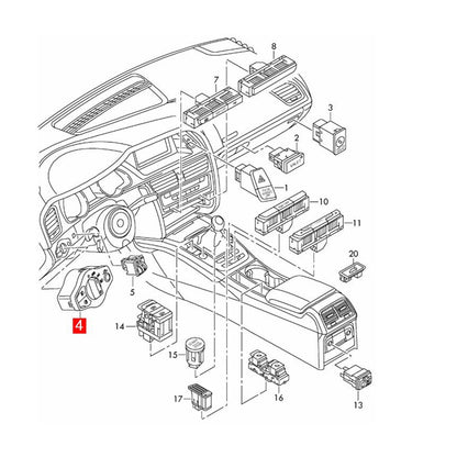 Headlight Control Switch for Audi Q5 S4 S5 A4 A5 (2009–2016)