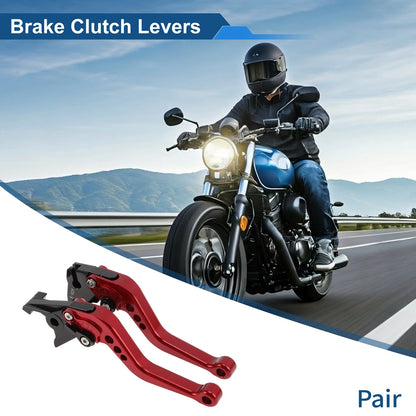 Adjustable Short Brake Clutch Levers for Kawasaki ZX10R (2004–2005) Red 1 Pair