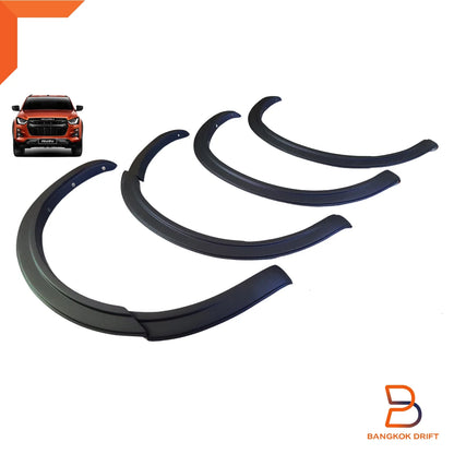 3" Smooth Matte Black Slim Fender Flares for Isuzu D-Max UTE (2020-2023)