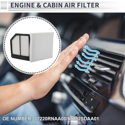 Engine Cabin Air Filter Combo No.17220RNAA00 for Honda Civic 1.8L (2006–2011)