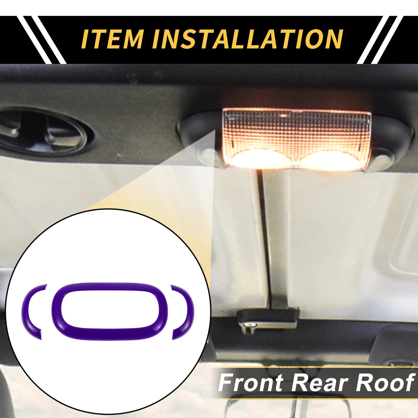 Front Rear Roof Reading Light Trim Cover for Jeep Wrangler JK (2007–2018)
