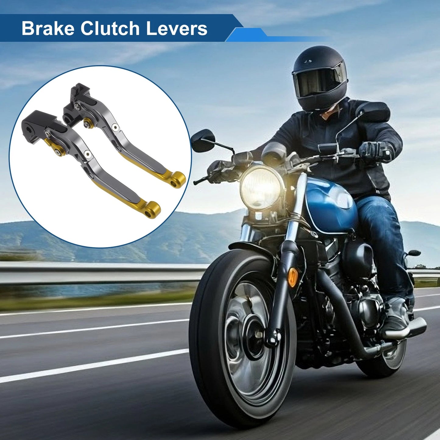 Adjustable Brake Clutch Lever for Kawasaki Z1000SX (2011–2023) Titanium Gold