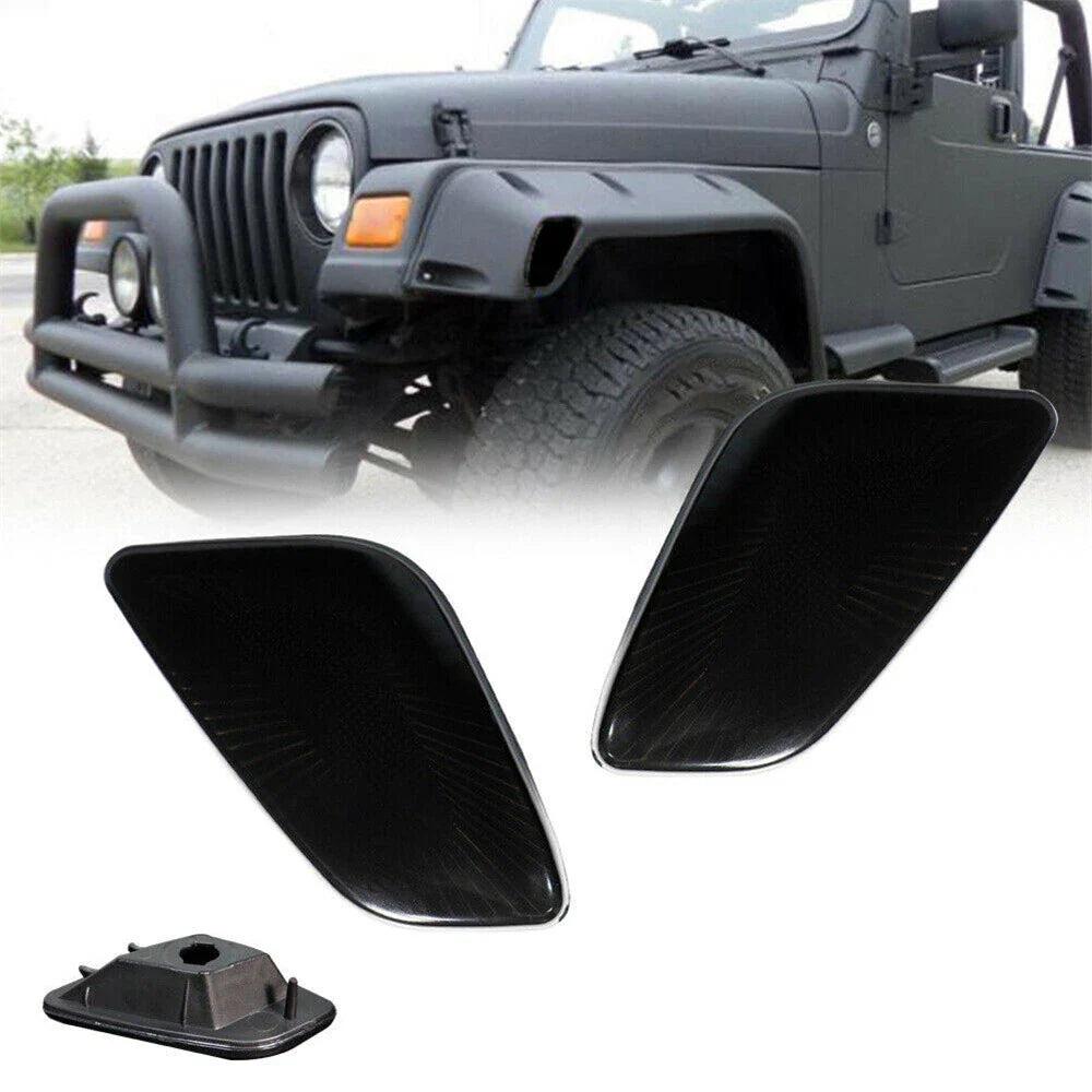 4x Smoke Bumper Signal Fender Side Marker Lights for Jeep (2007-2018)