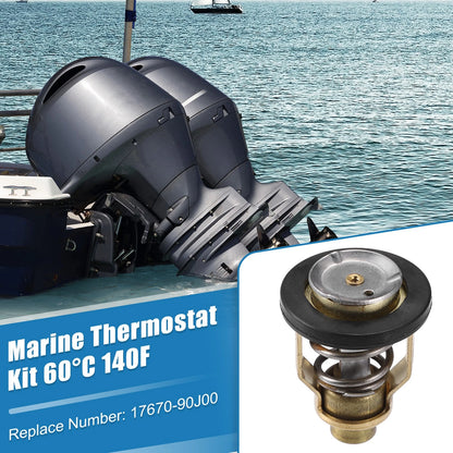 60C 140F Marine Thermostat Kit w/ Seal for Suzuki Yamaha Outboard