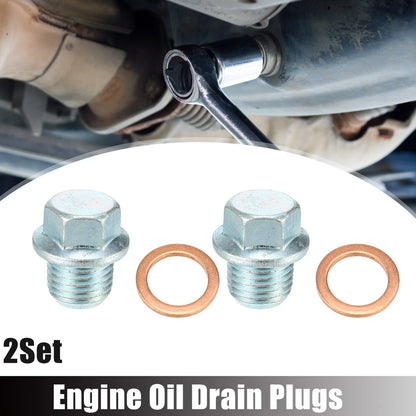 Set of 2 M14x1.5 Oil Drain Plug with Washer MD050316 for Mitsubishi