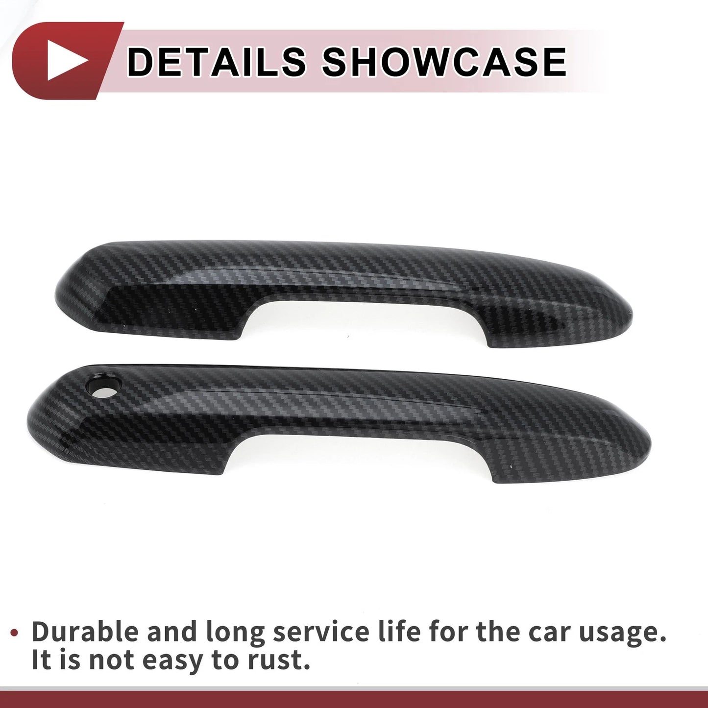 Set of 4 Car Door Handle Covers for Toyota Rav4 (2019–2024) Carbon Fiber