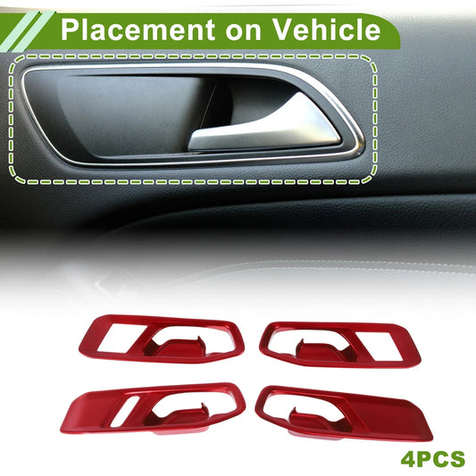 Interior Door Handle Bowl Cover Trim for Honda Accord (2023-2025) 4 x Red ABS
