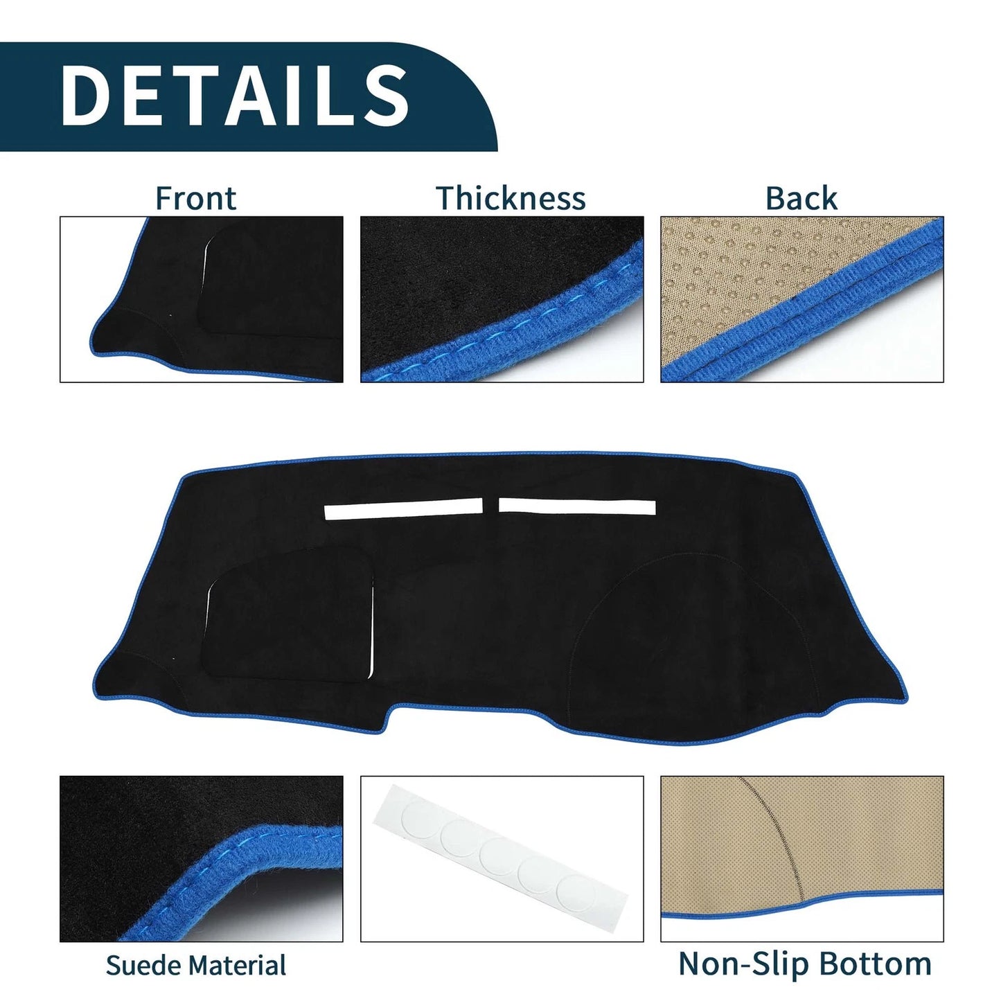 Dashboard Cover Mat for Nissan Note E12 / HE12 / NE12 (2012–2020) Black Blue