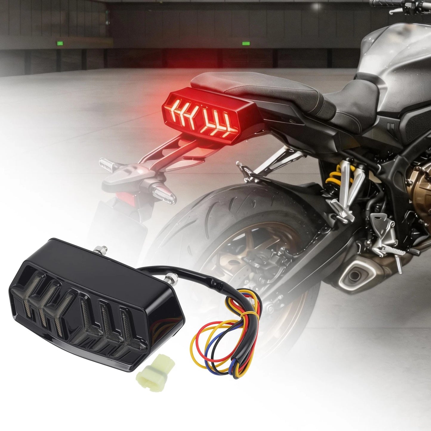 LED Motorcycle Tail Light for Honda MSX/Grom125 (2013–2023) 12V Red Yellow
