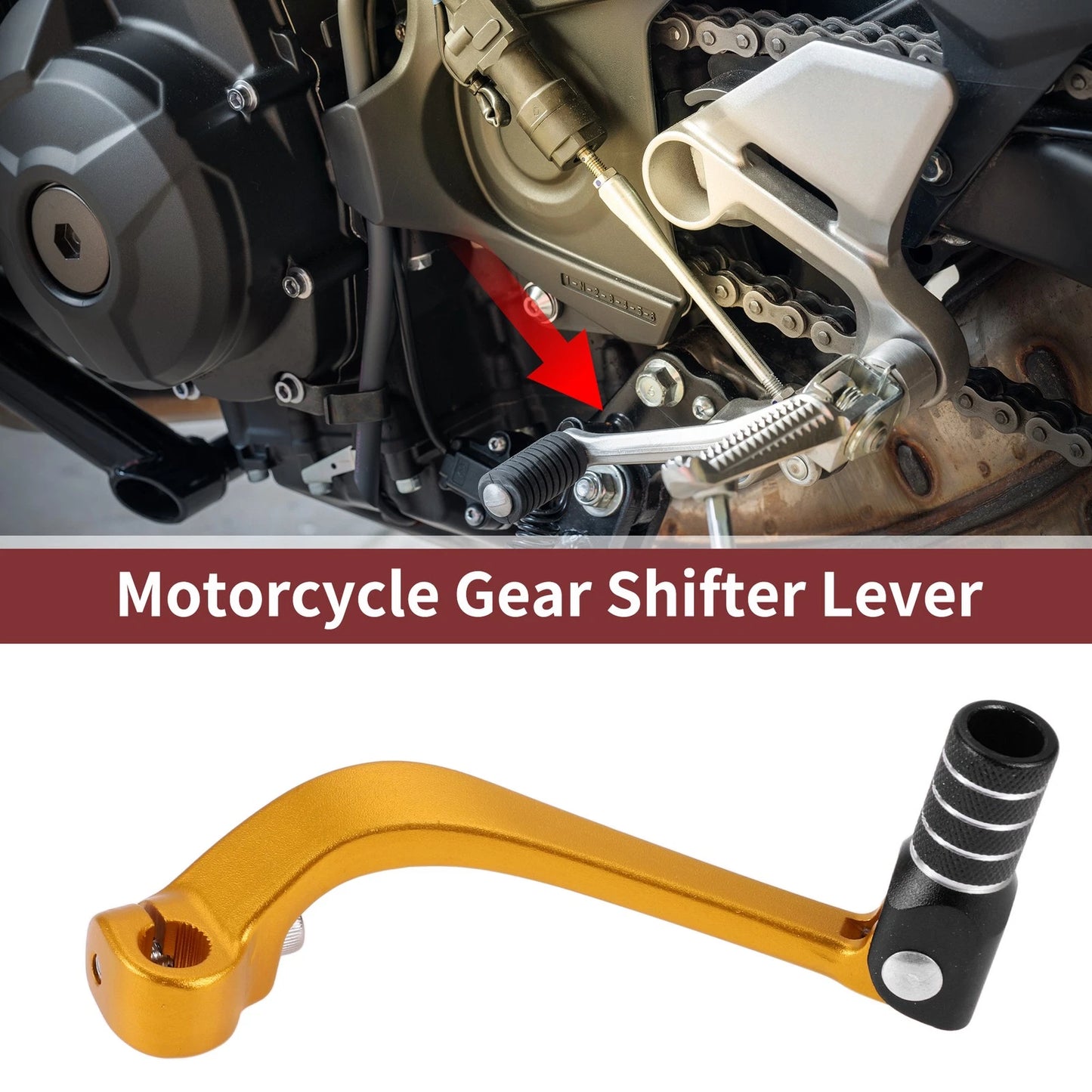 Folding Gear Shifter Lever for Honda CRF110F (2013–2018) Gold Tone