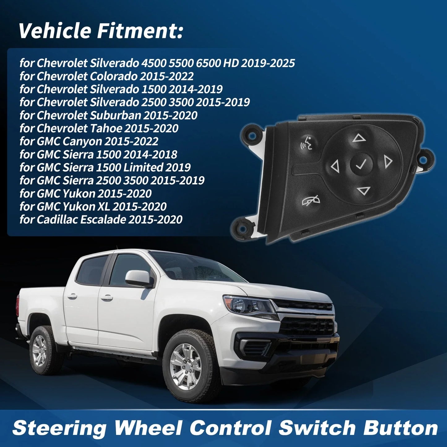 Right Steering Wheel Audio Phone Control Switch for Silverado Sierra (2014-2019)