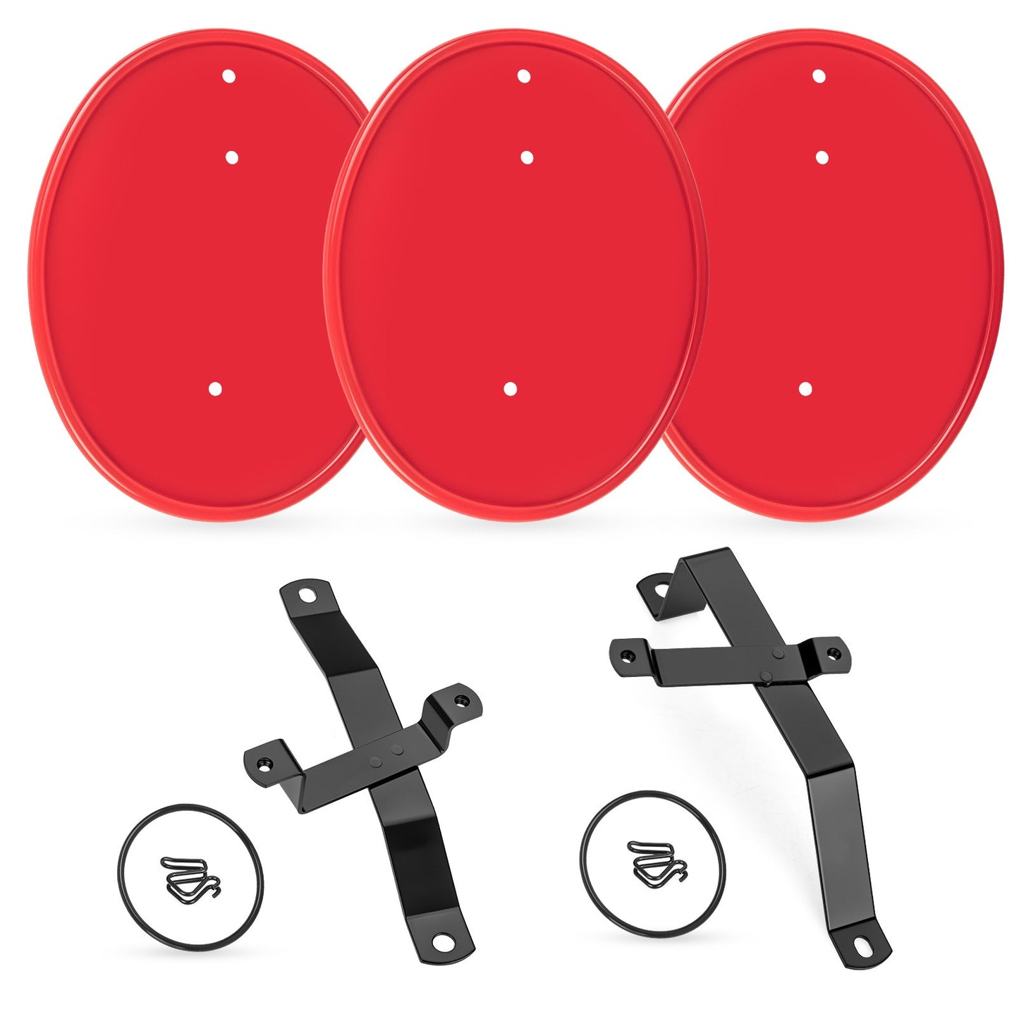 3 Red Number Plate Kit for Honda Z50 Z50R (1979–1987) with Brackets