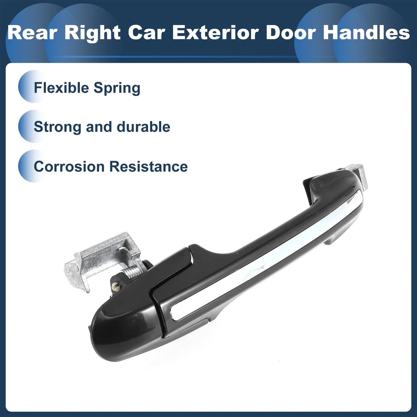 Rear Right Exterior Door Handle for Honda Accord (2003-2007) Silver Tone