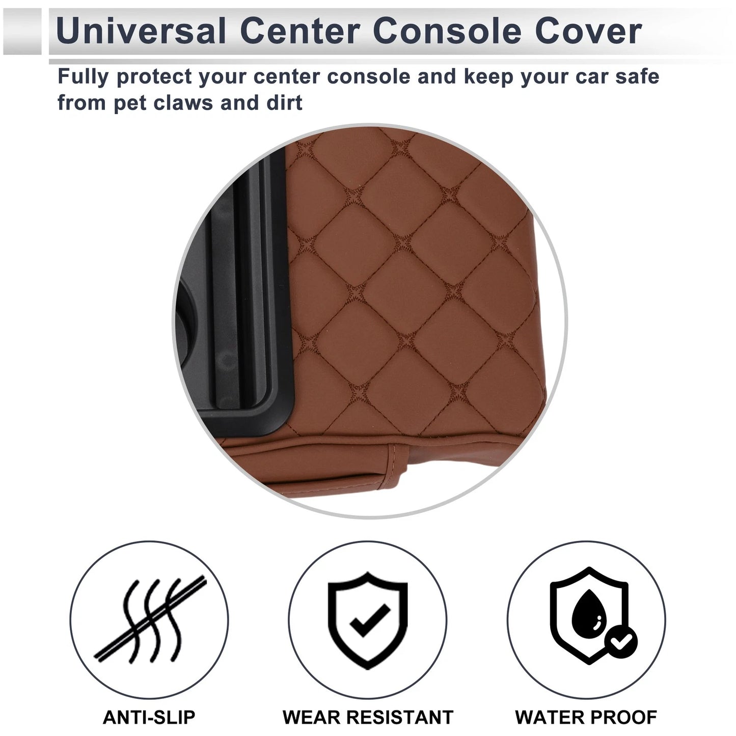 Universal Car Center Console Cover Armrest Storage Box 13.39"x9.06"x2.36"