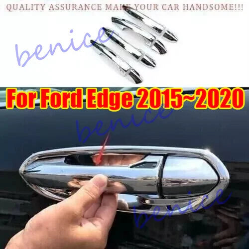 Chrome Exterior Side Door Handle Cover Trim 8PCS for Ford Edge (2015–2020)