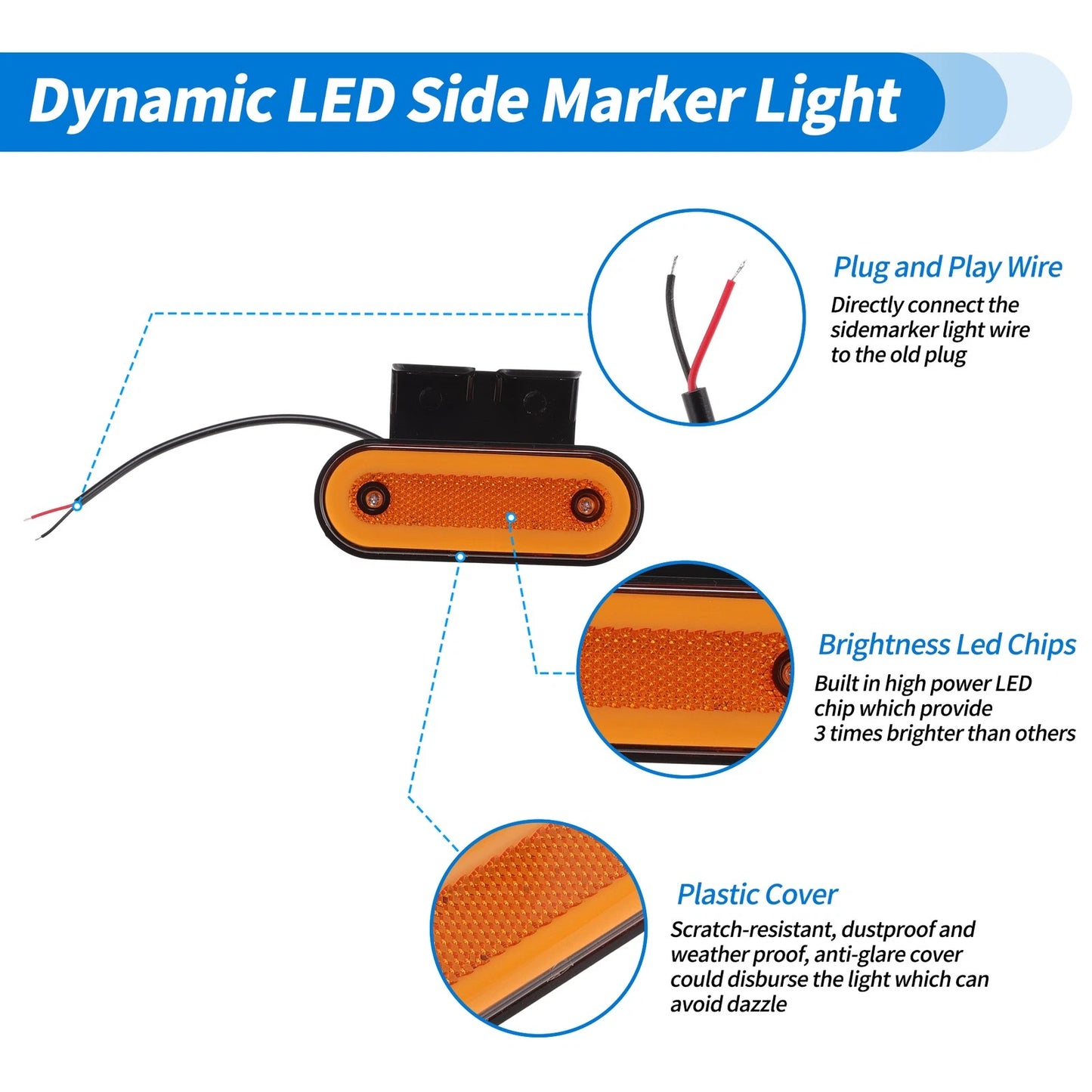 LED Side Fender Marker Light   - 10 pcs