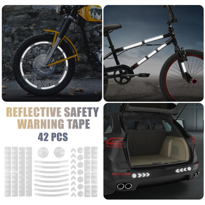 42pcs Reflective Safety Warning Tape for Motorcycles