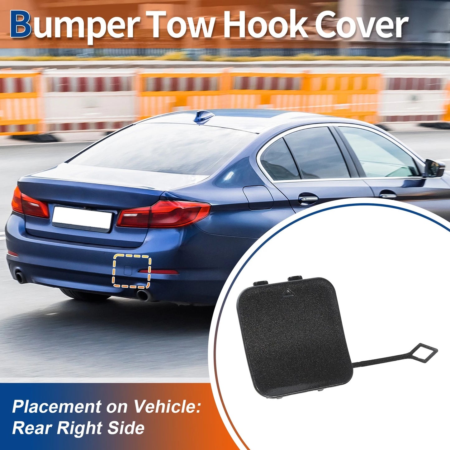 Rear Right Tow Hook Cover for BMW 530i 540i (No. 51127475589, 2017–2020)