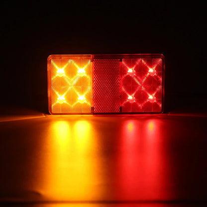 LED Tail Lights for Trailer Truck Brake/Rear Signals Amber+Red