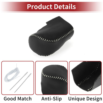 1 Pcs Gear Shift Knob Cover for Honda HR-V (2023–2024) Black Grey Faux Leather