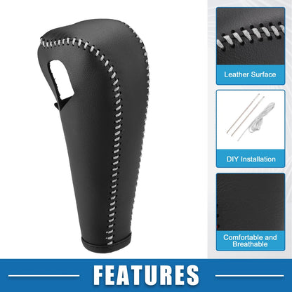 Gear Shift Lever Cover for Chevrolet Trax (2015–2021) Black Gray Stitches