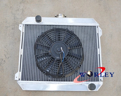 3-Row Aluminum Radiator with Fan for Nissan Datsun Stanza 510 610 710 720