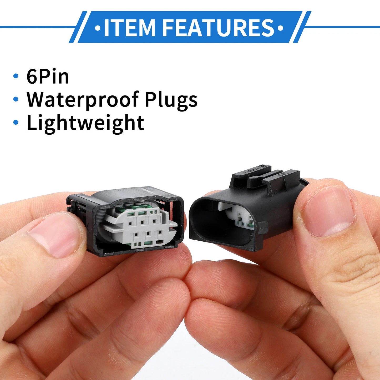 6 Pin Throttle Connector Plug for Mercedes-Benz, BMW (Set of 1) Black