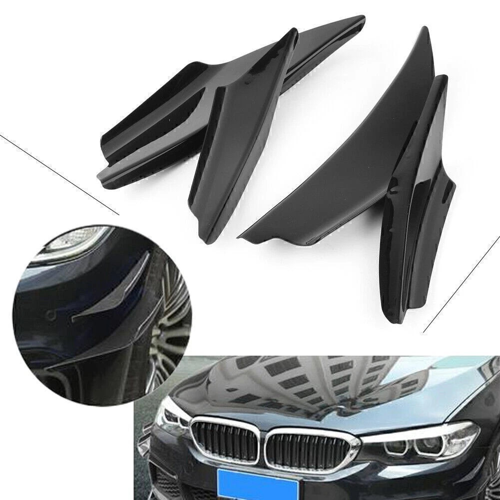 Universal Car ABS Front Bumper Canards Splitter Fins Body Spoiler