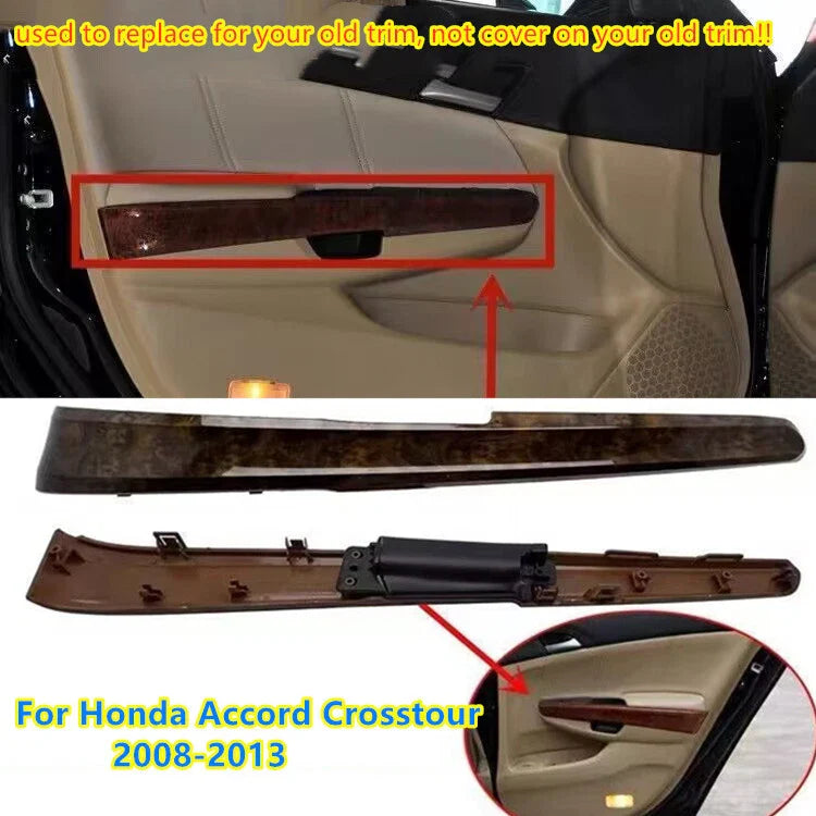 Wood Armrest Door Panel Cover Trim for Honda Accord Crosstour (2008–2013)